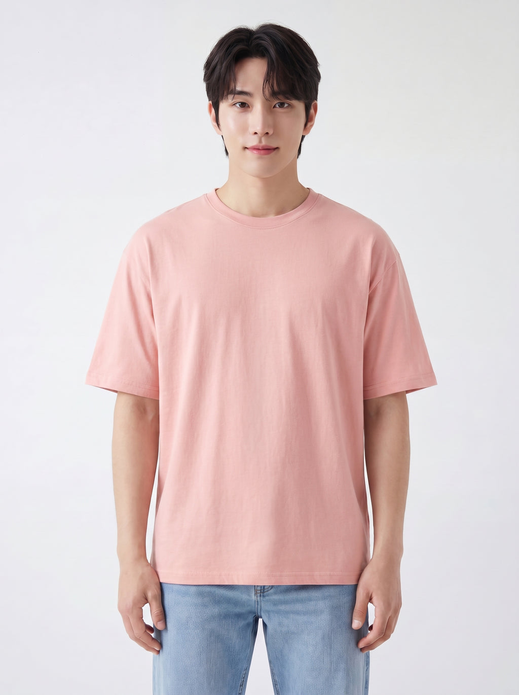 メンズ プレミアムコットン100% クルーネック ベーシックTシャツ
